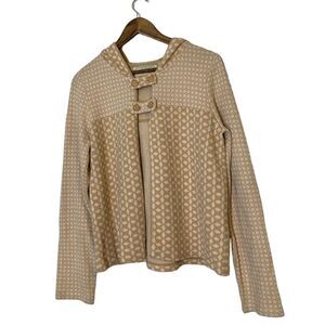 Anthropologie Beige Geometric Cardigan